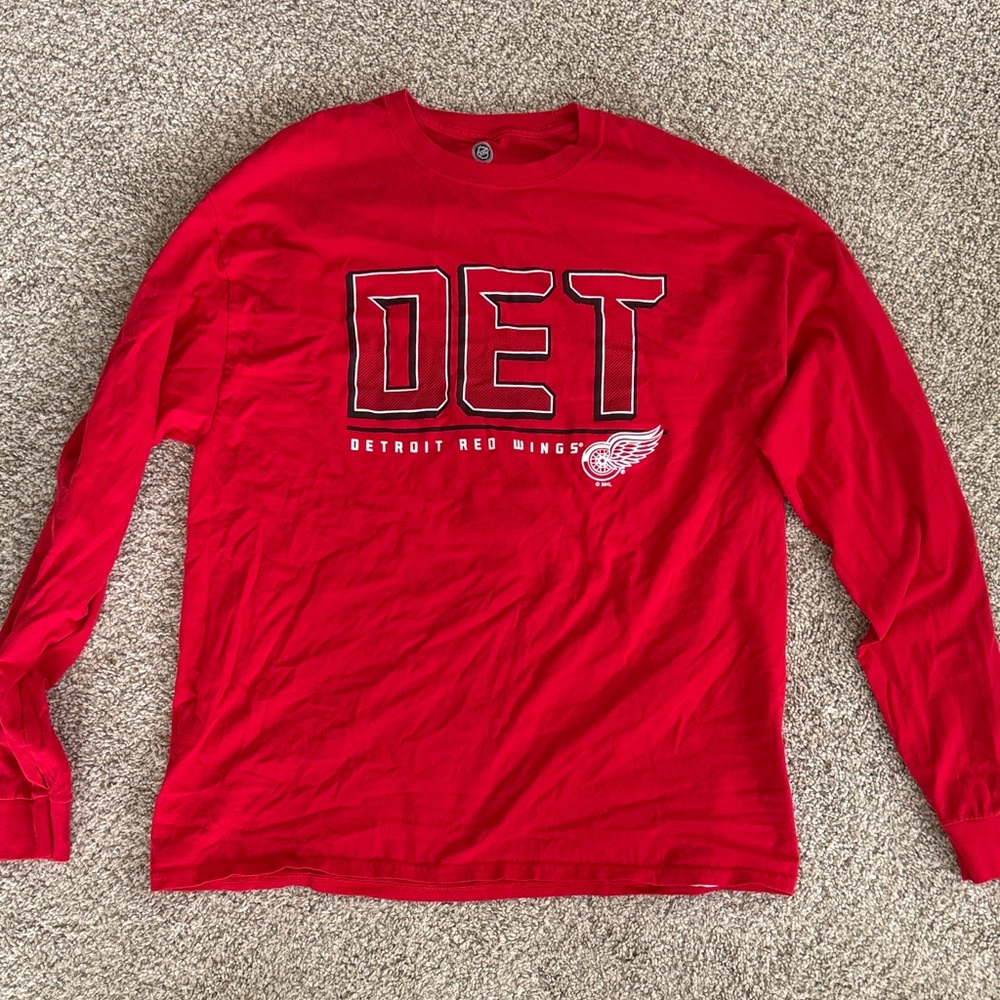 NHL Detroit Red Wings Red Long Sleeve Tee